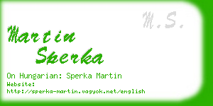 martin sperka business card